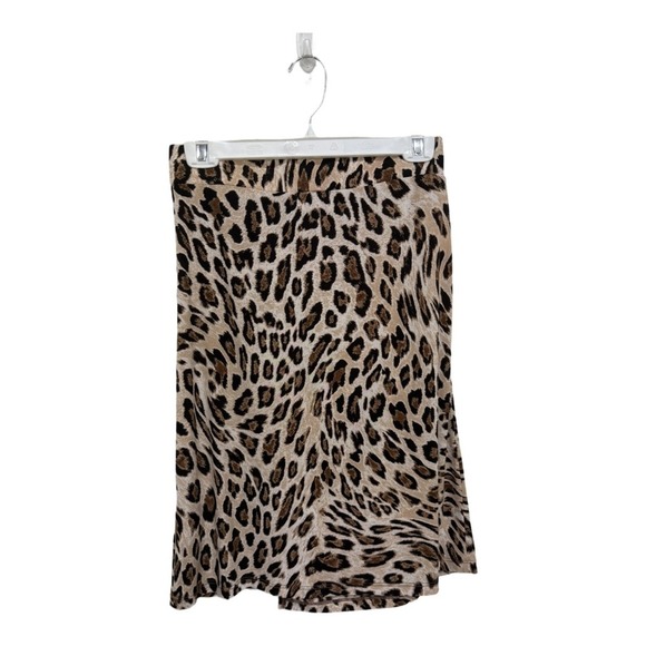 Veronica M Animal Print Slip Style Slit Skirt Women's Size Medium Brown - Picture 4 of 6